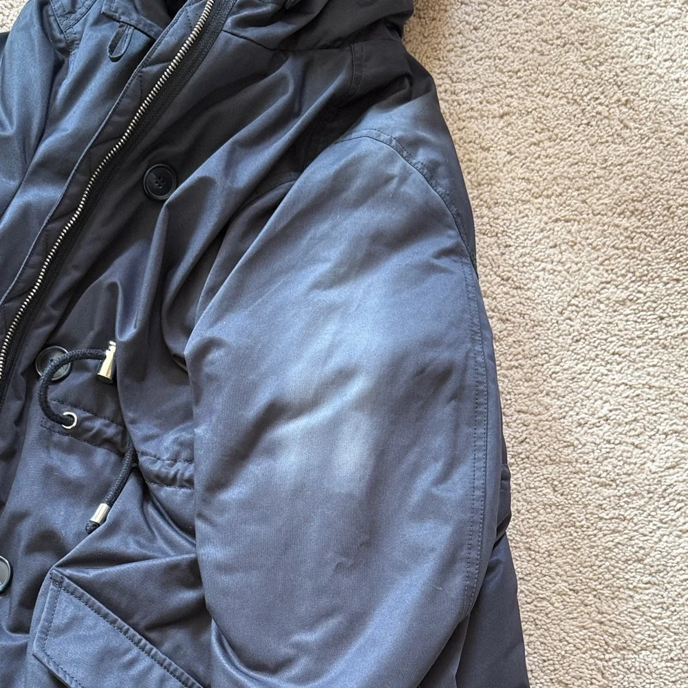 H&M Mama Maternity Navy Hooded Parka Coat - Picture 6 of 7